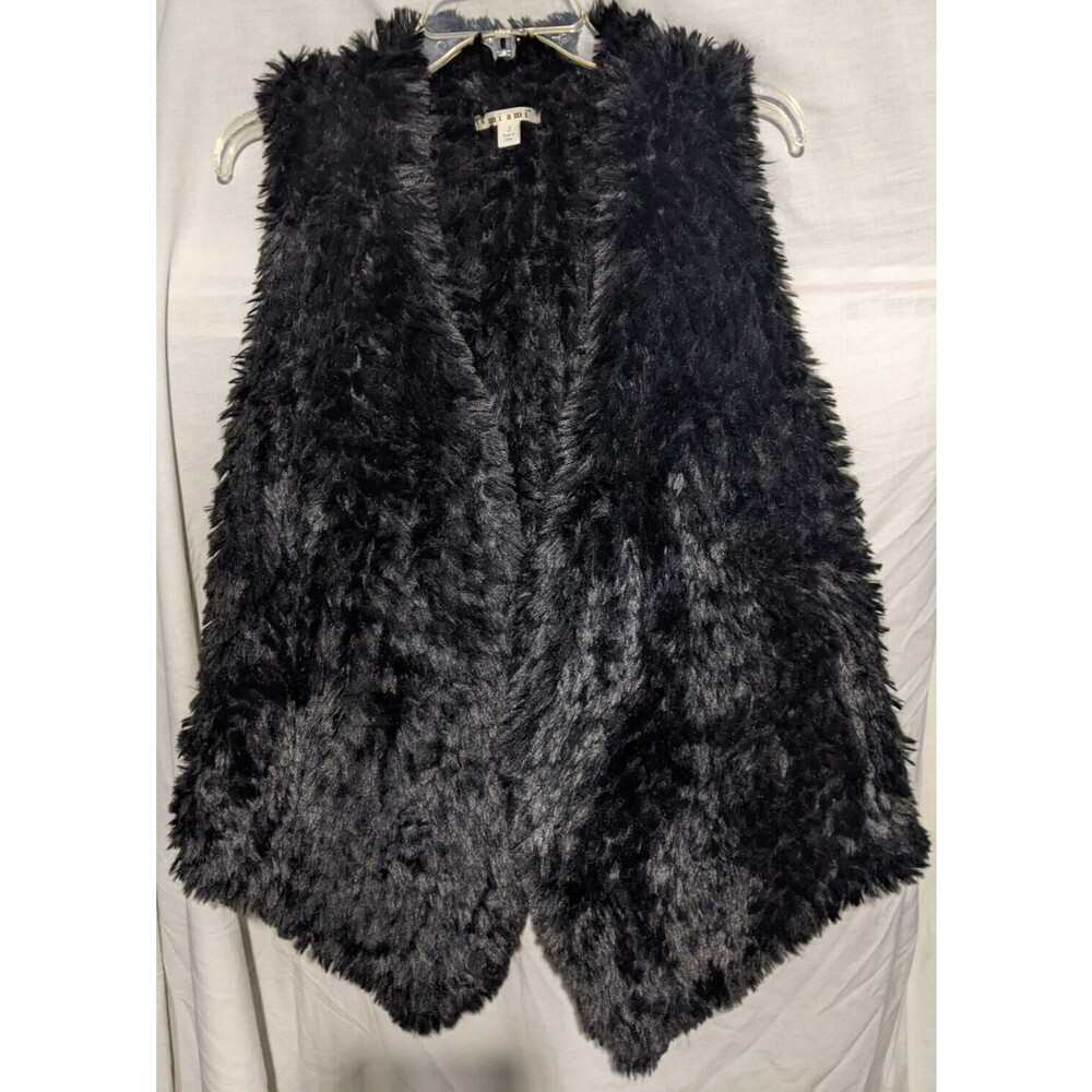 Women's Black Faux Fur Vest ~ Size S ~ from MI AMI